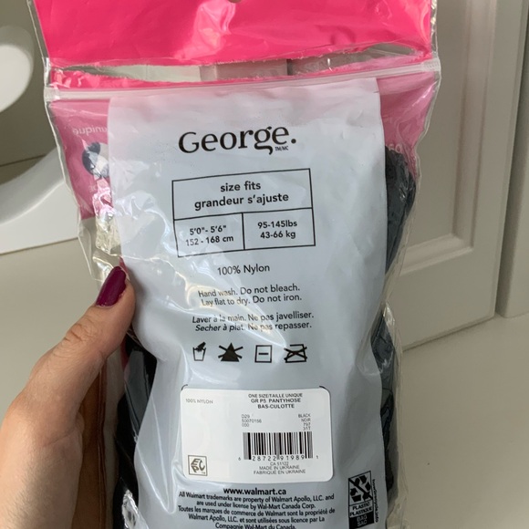 GEORGE Pantyhose Black Pack of 4 BRAND NEW Women’s Size 95-145 pounds 5’0”- 5’6” - Picture 5 of 6